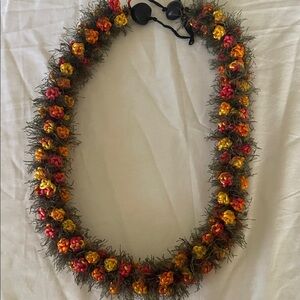 Handmade Autumn Toned Yarn Lei